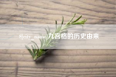 商水九宫格的历史由来