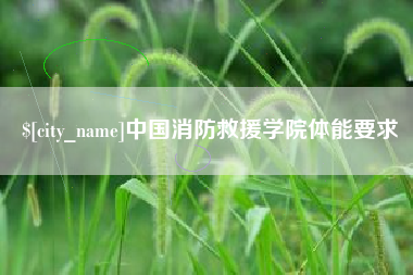商水中国消防救援学院体能要求