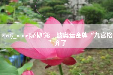 商水骄傲!第一波奥运金牌“九宫格”齐了