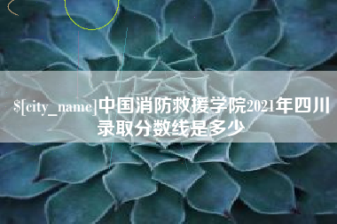 商水中国消防救援学院2021年四川录取分数线是多少