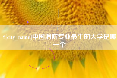 商水中国消防专业最牛的大学是哪一个