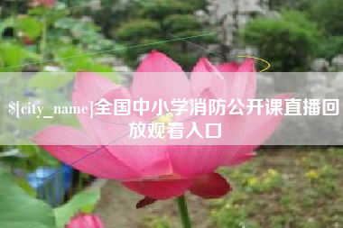 商水全国中小学消防公开课直播回放观看入口