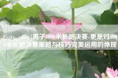 商水男子5000米长跑决赛-更是对5000米长跑决赛策略与技巧完美运用的体现