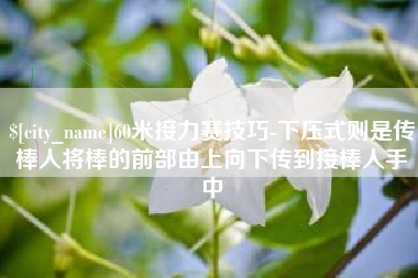 商水60米接力赛技巧-下压式则是传棒人将棒的前部由上向下传到接棒人手中