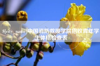 商水中国消防救援学院招收青年学生体格检查表